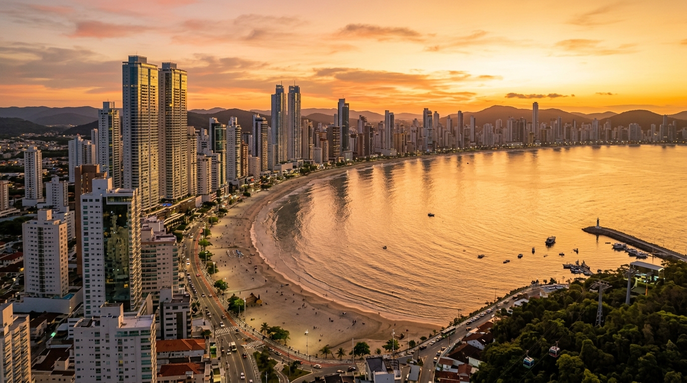 Vista de Camboriú e Balneário Camboriú